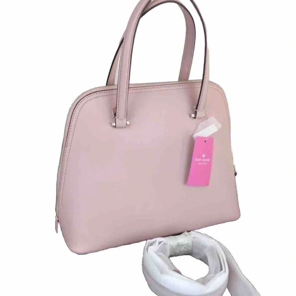 Kate Spade Rose Smoke (Pink) Meduim Dome Satchel Pebble Embossed Crossb…